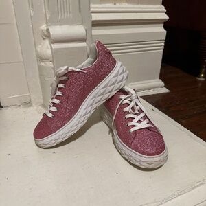 Jimmy Choo Pink Sequin Sneakers